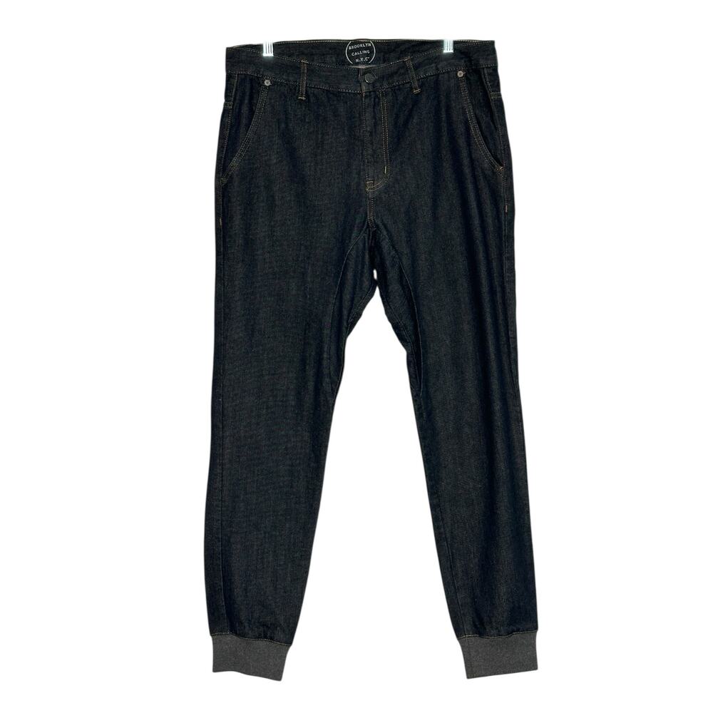 Brooklyn Calling NYC black Jean Joggers Size 32